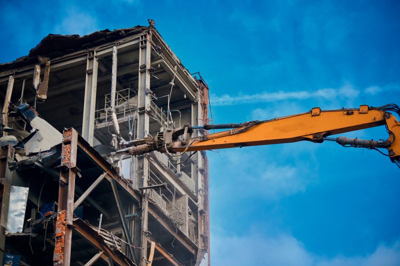 Building Demolition Equipment in Action